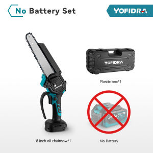 Yofidra | YOFIDRA 8 Inch Brushless Electric Chainsaw Cordless Pruning Saw Cordless Woodworking Cutter Power Tool For Makita Battery Pin