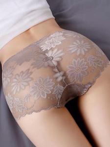 Quần Lót Ren Cạp Cao Cho Nữ Quần Lót Cotton Thêu Không Đường May Gợi Cảm Cỡ Lớn Quần Lót Cotton Cho Nữ Quần Lót Ren