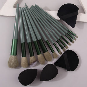 13pcs Sijiqing Makeup Brush Set: Portable soft-bristled loose powder blush eyeshadow brush+4PCS makeup powder puff and spongeegg
