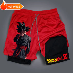 Bandai | Dragon Ball Super Saiyan Summer Mens Fitness 2025 Double-Layer Two-Piece Loose-Fit Sports Training Running Shorts Casual Pants