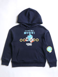 Áo Nỉ Dày Lót Lông Cừu Sonic the Hedgehog Cho Trẻ Em Áo Khoác Có Mũ Trùm Đầu Rộng Rãi Áo Nỉ Cotton Polyester Mùa Thu Đông