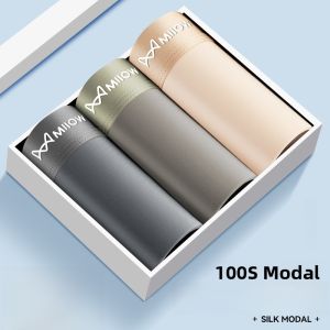 miiow | Mens Modal Briefs Cool Sensation Flat Angle Underwear Thin Antibacterial Summer Shorts MiiOW Cat Person Simple Style Mid Waist