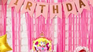 Bandai | 123 Pcs Princess Peach Birthday Decorations Set-Peach Latex Balloons&Foil Balloons for Princess Peach Balloon Party Decorations