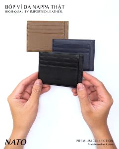 Ví Da MINI Nam Nữ Da Bò Thật Cao Cấp Sang Trọng Đựng Thẻ Nhỏ Gọn Bền Đẹp Màu Đen Nâu Xanh Navy Xịn Cardholder NATO
