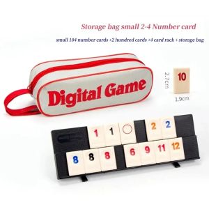/Cube Game Set with Portable Case Rummy Tiles Travel Set for Family Classic Board Games-Rummy Cube Game with 4 Racks 106 Rummy