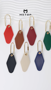 Personalized Name Leather Keychain Key Tag Bags Key Holders Gift (Gold Stamping / Silver Stamping / Blind Deboss)