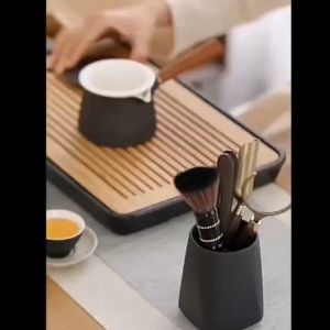 Zen-Inspired Black Sandalwood Alloy Spoon for Tea and Coffee - Perfect for Kung Fu Ceremonies & Holiday Gatherings