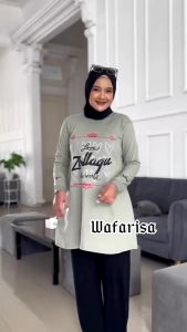Tunik Terbaru 2024 Roxy Tunic Bahan Kaos Katun Combed Apk Sablon Baju Atasan Wanita Lengan Panjang Jumbo
