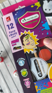 [สินค้าเทศกาลฮาโลวีน] Master Art สีเพ้นท์หน้า และร่างกาย 12 สี สีทาหน้าผิวหน้าและร่างกาย  สำหรับเด็กเล็ก 3 ขวบขึ้นไป : ฮาโลวีน halloween