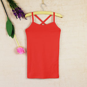 Womens Short X-Back Cotton Camisole Tank Top Slim Fit Inner Wear Cross Strap Cotton Outerwear Sweet Style Sweetheart Design
