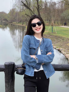 YUFUQING | Loose Fit Long Sleeve Round Neck Blue Denim Jacket Womens Fashionable Vintage Style Early Spring New Arrival Korean Style