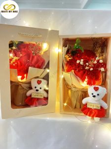 Rose Soap Flower Bouquet Bear Gift for Birthday Anniversary Graduation New Year Valentine Girl Friend Mother Present Ready Stock Sanrio Kuromi Melody Hello Kitty Cinnamoroll