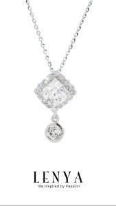 LENYA จี้ CZ DiamondLike เสริมลุคใส่สบายทุกวัน ขนาด 5.5 มิล ตัวเรือนทองเหลือง ชุบทองคำขาว