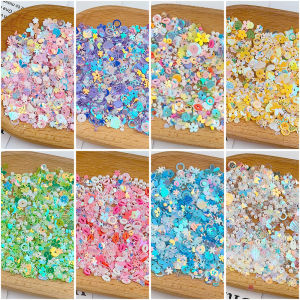 20g/bag Random Mix Flower Round Type Sequins No Hole Bead Polymer Clay Bead For Garment Nail Art Decor G1002