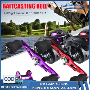 Reel BC berkualitas Super HALUS dan MURAH12 + 1 Baitcasting Reel AC2000 Fishing Reel 8Kg Max Drag 6.3: 1 Rasio Gigi 8-Gear Sistem Rem MagnetikAir Asin Air Tawar Tackle