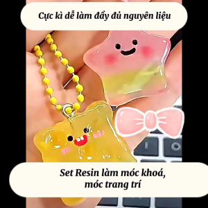 Set Làm Charm Móc Treo Khóa- Resin Hạt– Làm Resin DIY Siêu Dễ – Đủ Dụng Cụ Làm LIM DIY