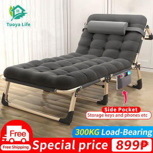 Tuoya Folding Bed Portable Bed Single Bed With Foam Foldable Chair Thick Support 300KG Sofa Foldable Bed Outdoor Adjustable Brand New Folding Office Sleep Bed Easy To Carry Multifunction Without Installation  Sitting Leaning Lying Freely Does Sofa Bed