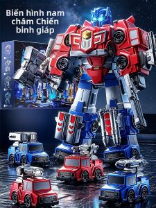 TEMiTANGMI | Đồ Chơi Giáo Dục Xây Dựng Từ Tính Robot và Phương Tiện Xây Dựng