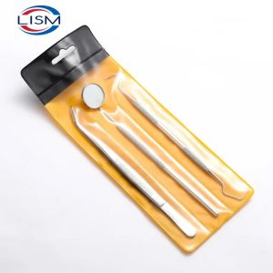 3 Pcs Stainless Steel Dentist Oral Cleaning Kit Dental Tool Set with Dental Mirrors Oral Scope Tweezers for Teeth Cleaning Care