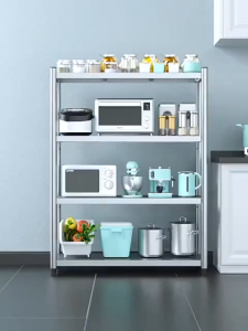 Kitchen Racks Organizer Storage Cabinet 304 Stainless Steel Kitchen Cabinet Heavy Duty Grocery Display Rack Microwave Oven Shelf Rack Dish Rack Organizer