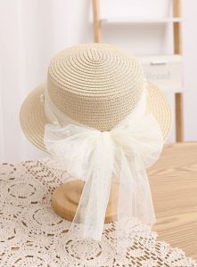 Nón đẹp mũ đi biển dạo phố vành bằng phối đai ren