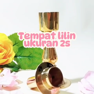 Tempat Lilin Kuningan 2S / Candle Holder Kuningan Untuk 2 Motif Lilin