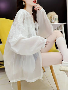 WANGGONGZHU | Ladies Large Size Ice Silk Sun Protection Outerwear Summer Thin Fashionable Design Loose Style Cardigan Breathable Long Sleeve Zipper