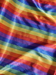 ผ้าหลา ผ้าซาตินสีรุ้ง หน้ากว้าง 60 นิ้ว ต้อนรับ pride month 🌈