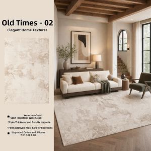 AOVOC | Wabi Sabi Style Water-resistant Easy-to-clean Warm-colored Living Room Rug