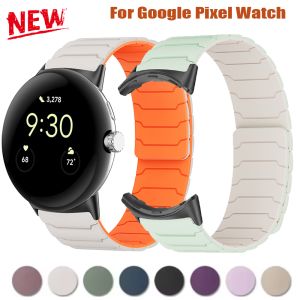 For Google Pixel Watch 3 45mm 41mm Magnetic Silicone Replacement Strap Correa For Google Pixel Watch 2 1 Sports Band Bracelet