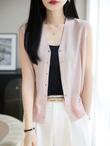 YUEXINYIRONG | French Style Ice Linen Sleeveless Summer Casual Knit Vest