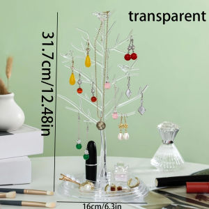 1pcTree shaped jewelry display stand with tray earrings necklaces rings jewelry storage rack desktop jewelry tower