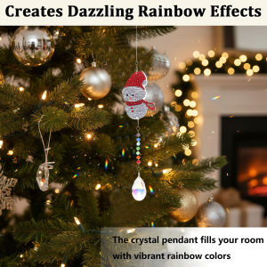 other | 1 Piece of Diamond Painted wind chimes Christmas patterns acrylic Materials door and window Decorations Christmas gifts