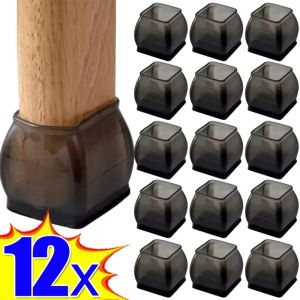 12PCS Universal Silicon Furniture Leg Protection Cover Chair Leg Cap Non-slip Round Floor Protector Pad Stool Table Foot Cover