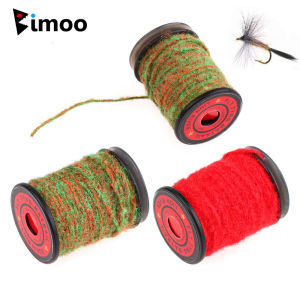 Bimoo 1/2Spools Buggy Nymph Yarn Fly Tying Material For Mayfly Caddisfly Stonefly Wet Nymph Streamers Body Trout Fishing Lures