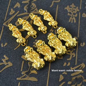 Gold Plated Xiu Xiu Pendant Non-Fading DIY Bracelet Accessories Lucky Charm Red String Accessories for Chinese Zodiac Year