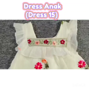Dress Ruffle Puffy Ala Korean Style Import Anak Perempuan Cantik/Dress Anak Motif Bunga Bordir/ Midi Dress Anak Cewe/Dress15 LYME