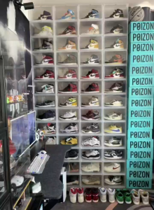 LED Luminous Basketball Shoe Storage Box Transparent Sound Control Home Shoe Cabinet Side Open Magnetic Dustproof Home Supplies