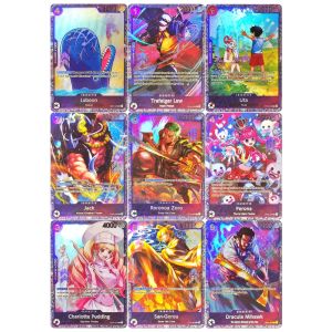 Bandai | DIY ONE PIECE Collection Cards OP08 San-Gorou Roronoa Zoro Jack Perona EN High Quality Self Made Game Anime Cards Gift Toy