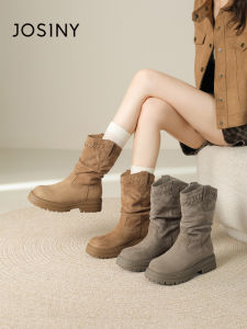 Josiny | Thick Sole Stylish Retro Elevating Mid Calf Boots