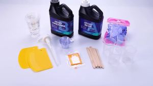 2000ML Epoxy Resin Kit 1:1 Ratio Crystal Clear Epoxy Resin Bubble-Free Anti-Yellowing Resin for Casting DIY Resin Art Molds