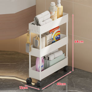 Mobile Bathroom Storage Rack Slim Design