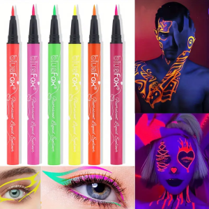 6pcs Glow UV Reactive Glow in the Dark Face and Body Paint Set Neon Liquid Eyeliner Mixing Color for MasqueradeMusic Festival