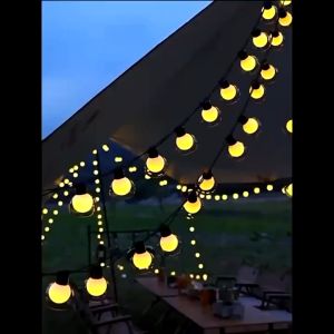 ไฟตกแต่ง 6x6cm เพื่อให้กันน้ำ บรรยากาศดี สีเขียว ไฟปิงปอง แบบกระพริบ โซล่าเซลล์