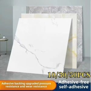 10/30/50PCS Thickened Self-adhesive Decor Wall Sticker Marble Tile Floor Sticker PVC Waterproof Toilet Kitchen Home Floor