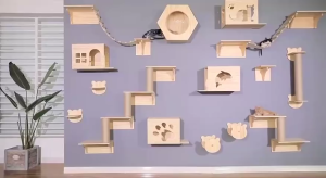 Realmpetz DIY Solid Wood cat house cat Wall Mounted cat wall climbing Cat Jumping Platform Rumah Dinding Kucing