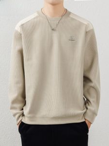 HENGYUANXIANG | Hengyuanxiang Mens Knitted Sweatshirt Thickened Warm Inner Wear Cashmere Autumn Winter Fashion City Style Round Neck Long Sleeve