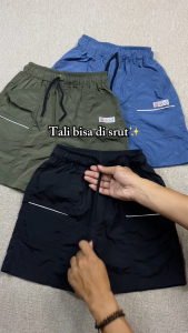 Hazqy Celana Pendek Anak Laki Laki Short Cargo Denim Bahan Parasut Dusty Crinkle Usia 1-12 Tahun