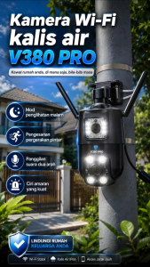 🔥Free Shipping🔥V380 4K Ultra HD Security Camera with Wi-Fi 1080P HD Night Vision Motion Detection Cloud Storage and Mobile App Control