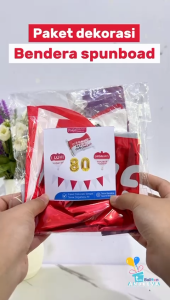 Paket Dekorasi HUT Ri bendera spunboad / aksesoris dekor dirgahayu ri / paket bendera merah putih agustus